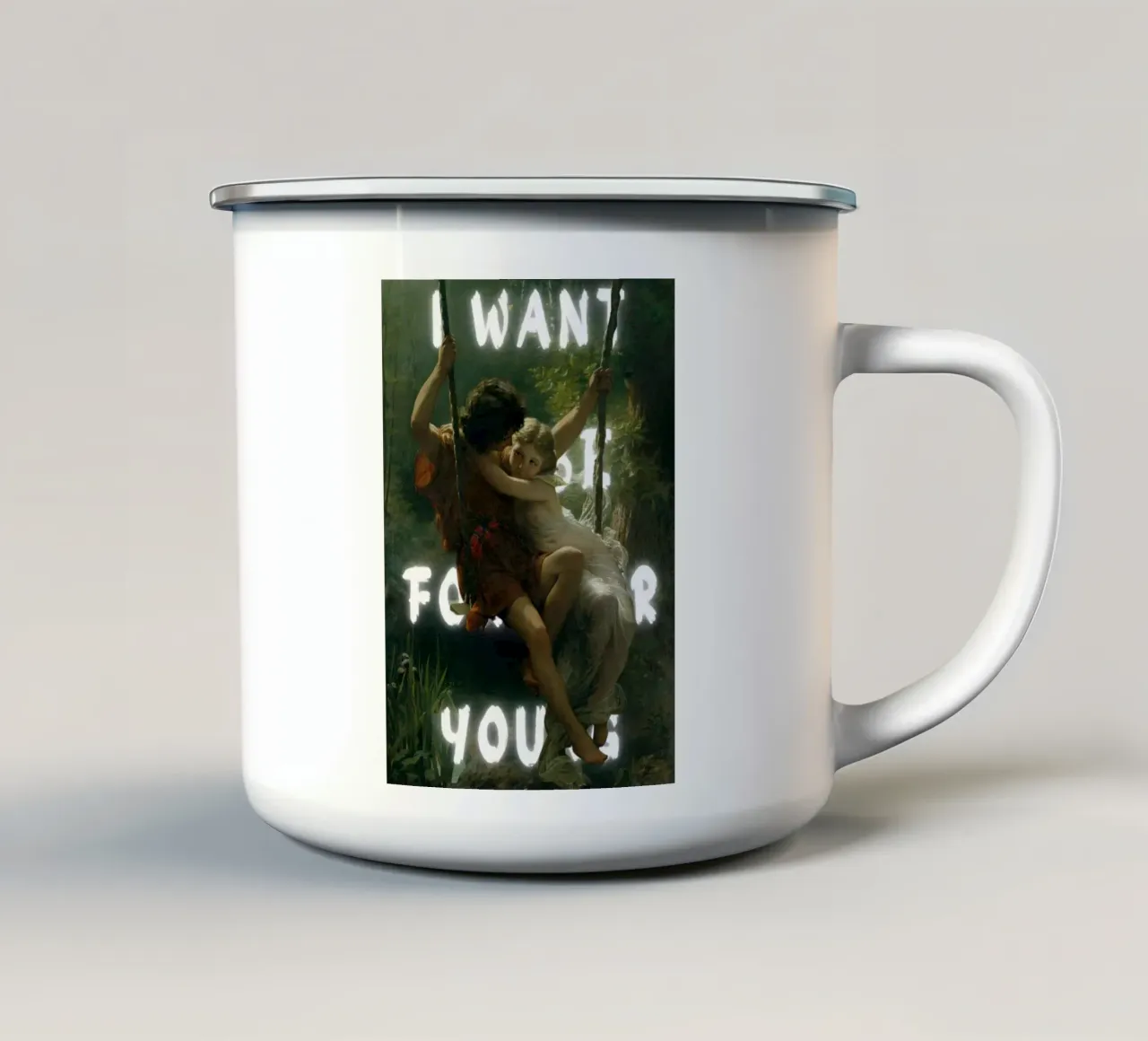 "Lo voglio per te" - Pop Art romantico, Remix classico, Ether tazza in smalto da NorwesClub