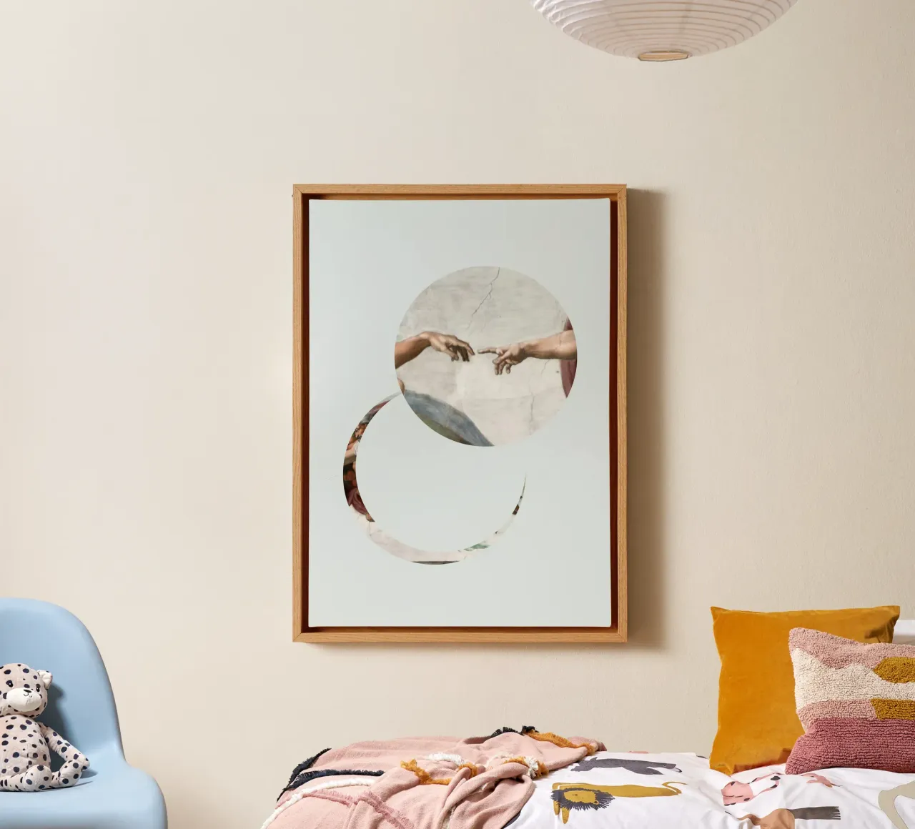 "Creazione" - Remix di Michelangelo, Minimalista, Rinascimento, Di tela con Cornice a cassetta da NorwesClub