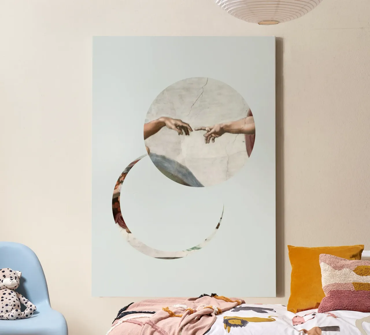 "Creazione" - Remix di Michelangelo, Minimalista, Rinascimento, Di tela con Cornice a cassetta da NorwesClub