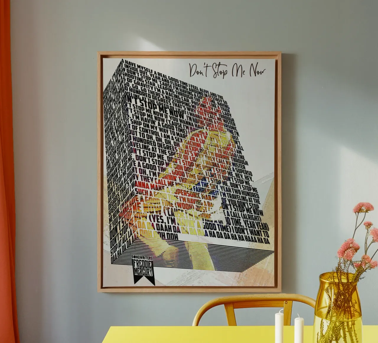 Don't Stop Me Now (Libro dei testi) tela con Cornice a cassetta da Gunawan Rb