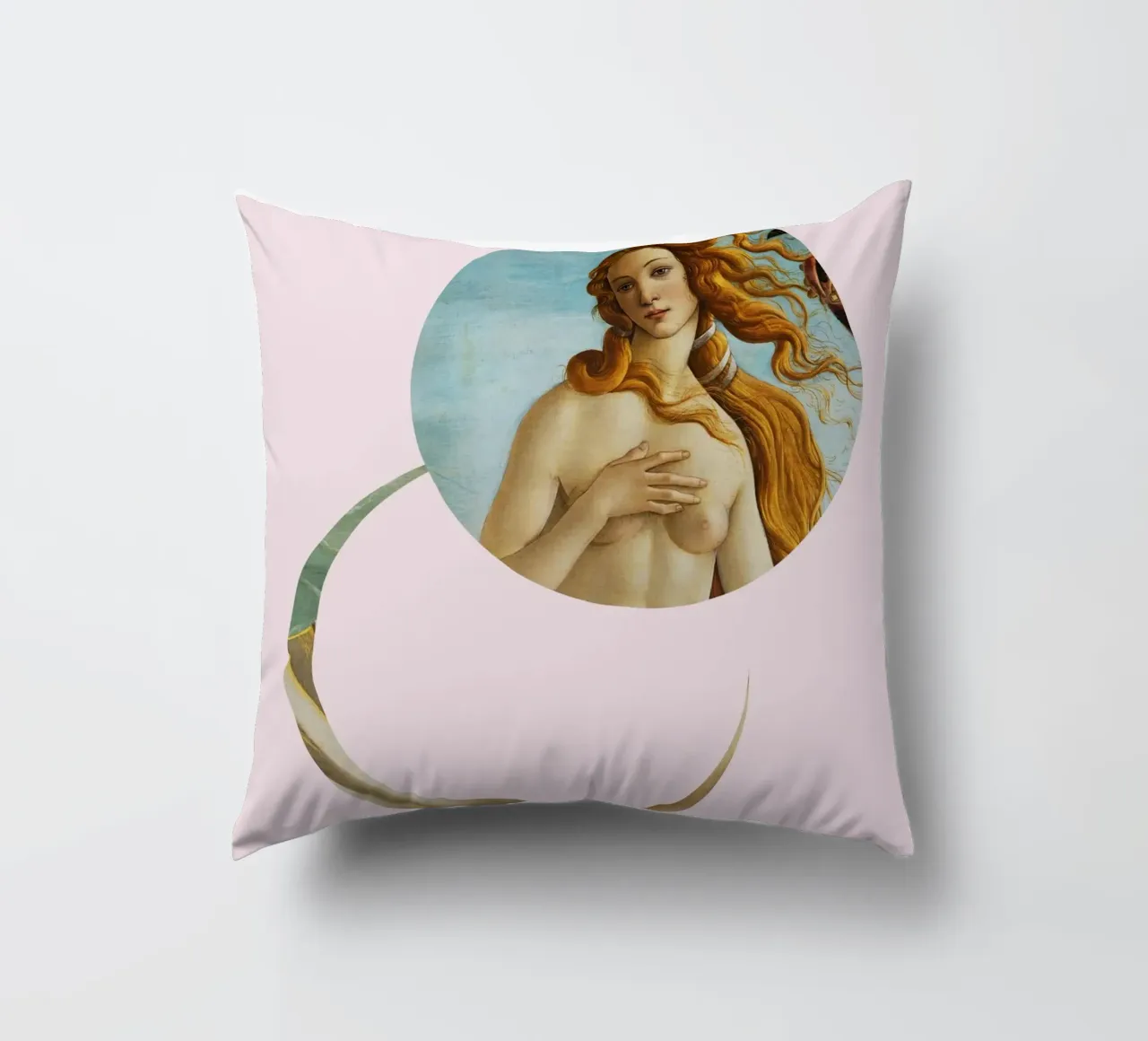 "Venus Reborn" - Botticelli Remix, Minimalista, Dea, Rosa cuscino da NorwesClub