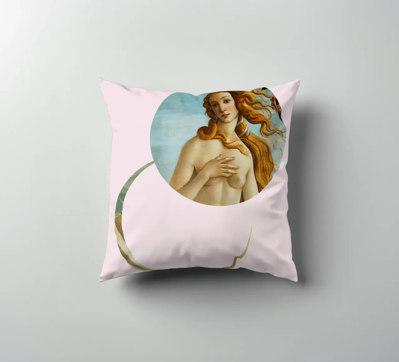 "Venus Reborn" - Botticelli Remix, Minimalista, Dea, Rosa cuscino da NorwesClub