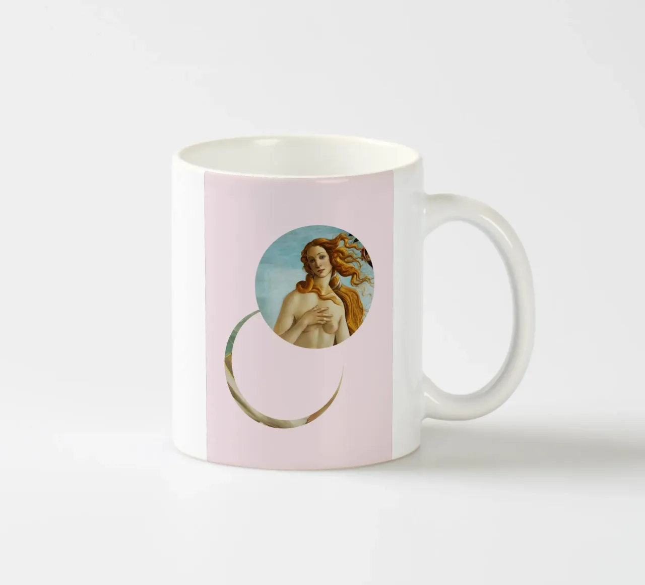 "Venus Reborn" - Botticelli Remix, Minimalista, Dea, Rosa tazza in ceramica da NorwesClub