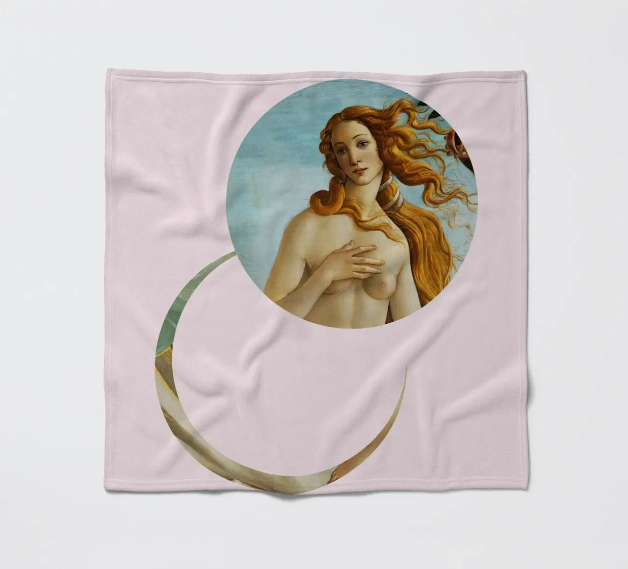 "Venus Reborn" - Botticelli Remix, Minimalista, Dea, Rosa coperta in pile da NorwesClub