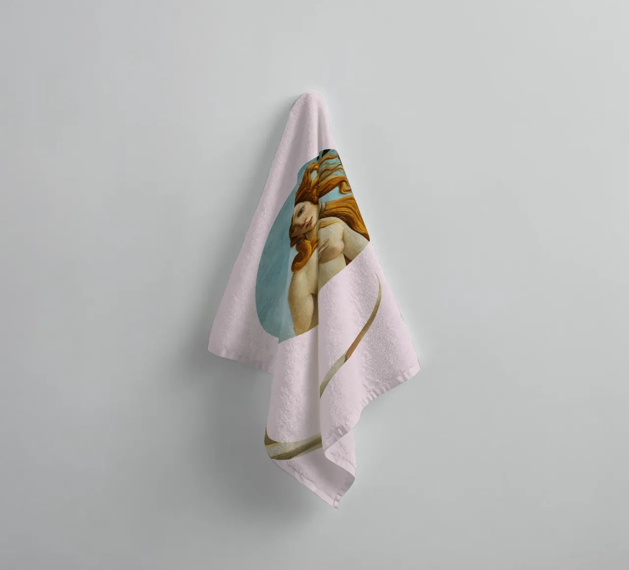 "Venus Reborn" - Botticelli Remix, Minimalista, Dea, Rosa asciugamano da bagno da NorwesClub