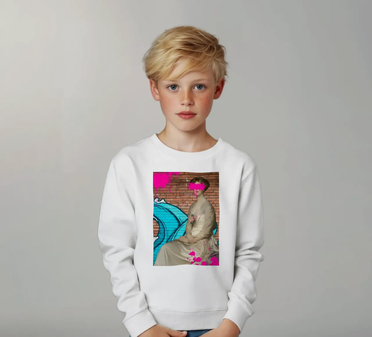"Modern Muse" - Arte callejero, remezcla clásica, vibrante, vanguardista sudadera para niño de NorwesClub