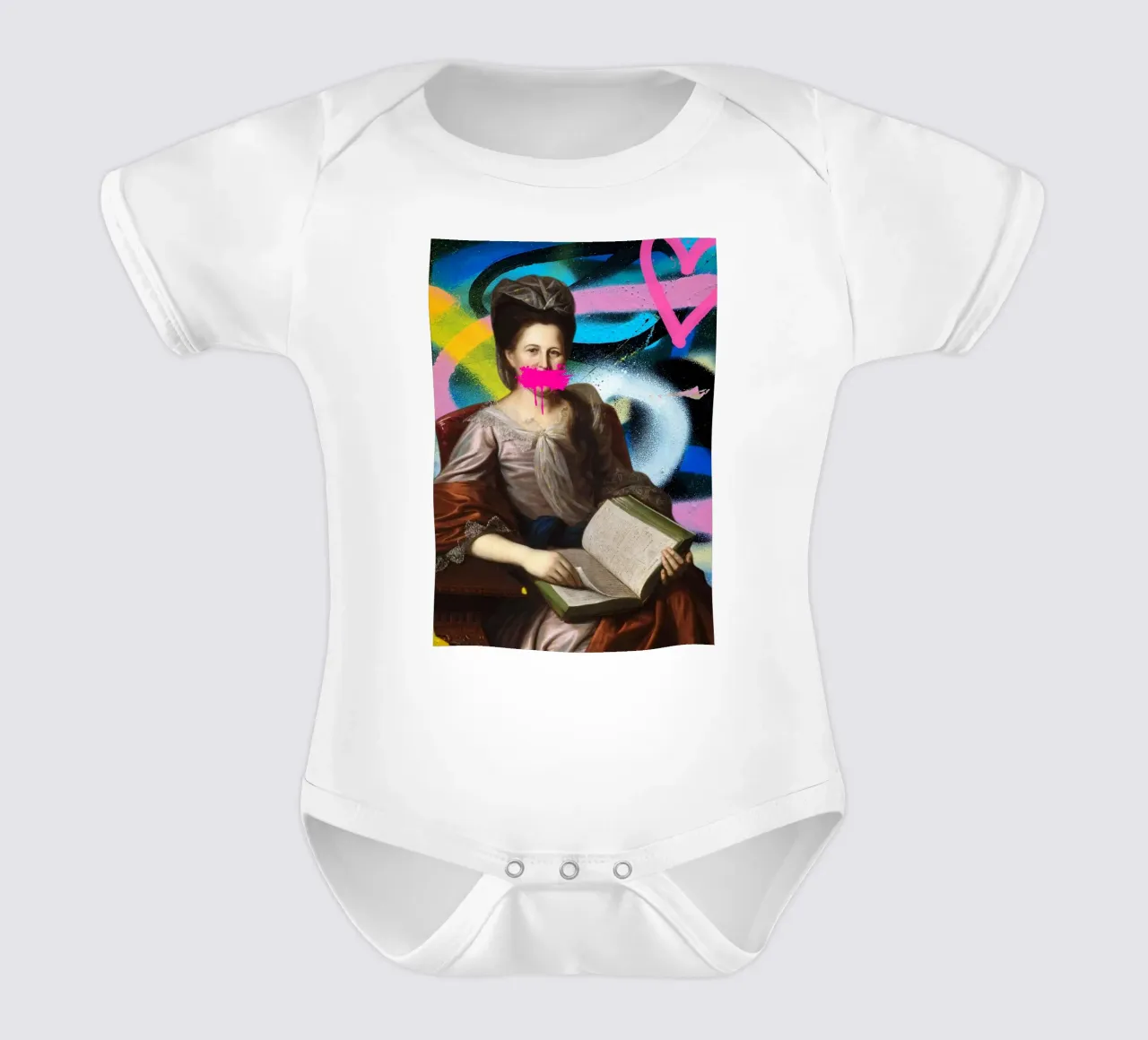"Gedämpfte Weisheit" - Street Art, klassischer Remix, lebendig, kühn Kurzarm Babybody von NorwesClub