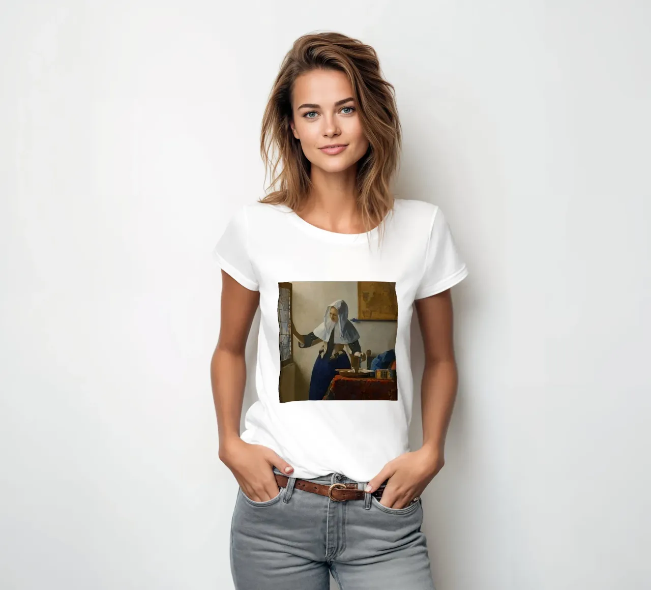 vermeer - la lechera camiseta de mujer de The Dinda