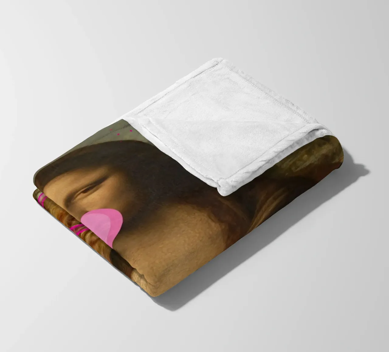 "Mona & Bubble" - Da Vinci Remix, Pop Art, Amante dei gatti, Playfu coperta in pile da NorwesClub