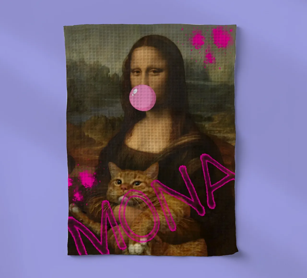"Mona & Bubble" - Da Vinci Remix, Pop Art, Amante dei gatti, Playfu canovaccio da cucina da NorwesClub