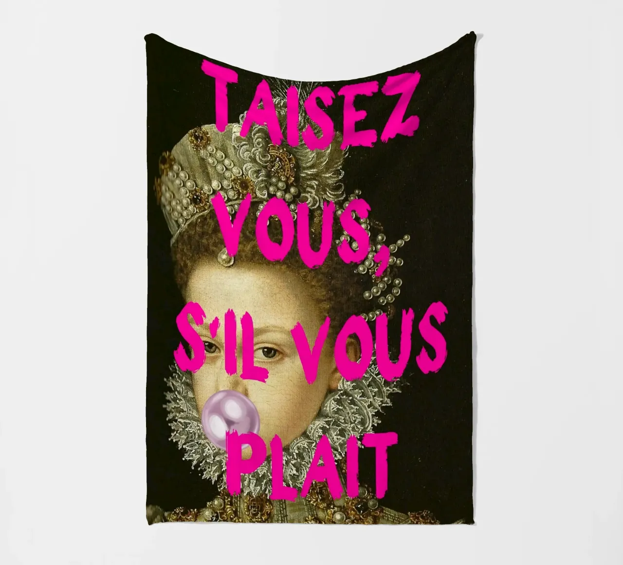 "Taisez Vous!" - Pop Art, Remix classico, Umoristico, Francese Ch coperta in pile da NorwesClub