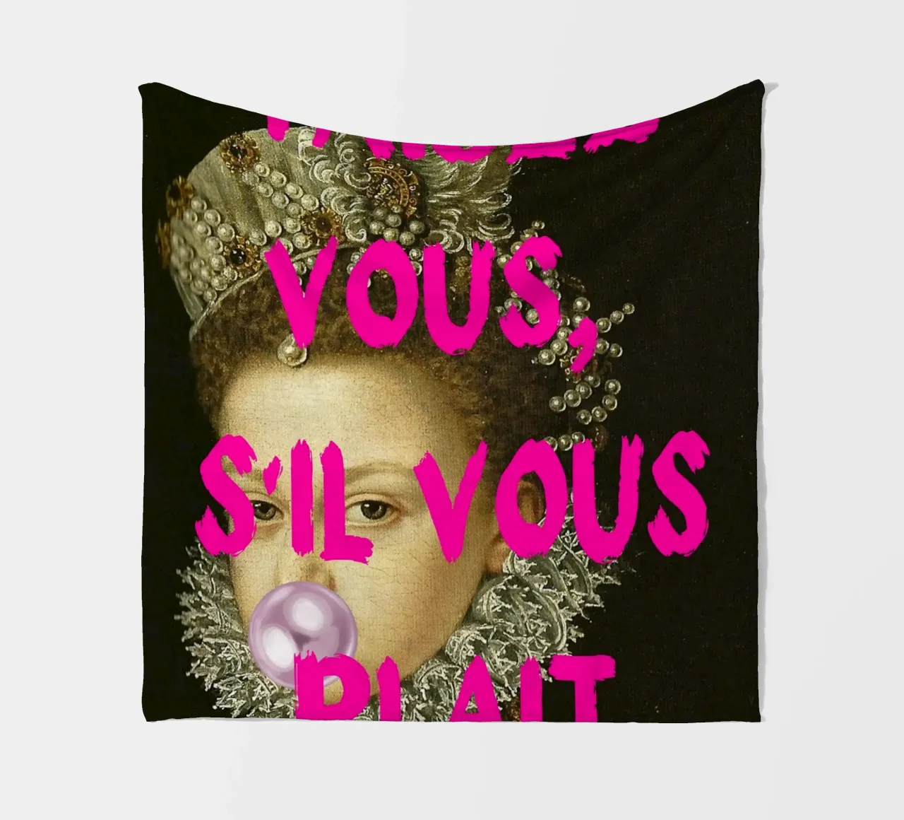 "Taisez Vous!" - Pop Art, Remix classico, Umoristico, Francese Ch coperta in pile da NorwesClub