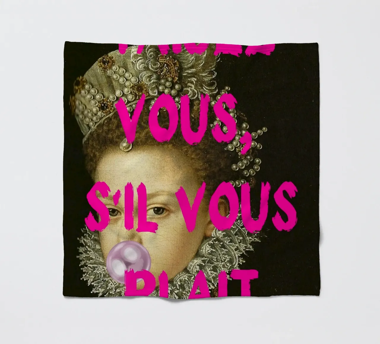 "Taisez Vous!" - Pop Art, Remix classico, Umoristico, Francese Ch coperta in pile da NorwesClub