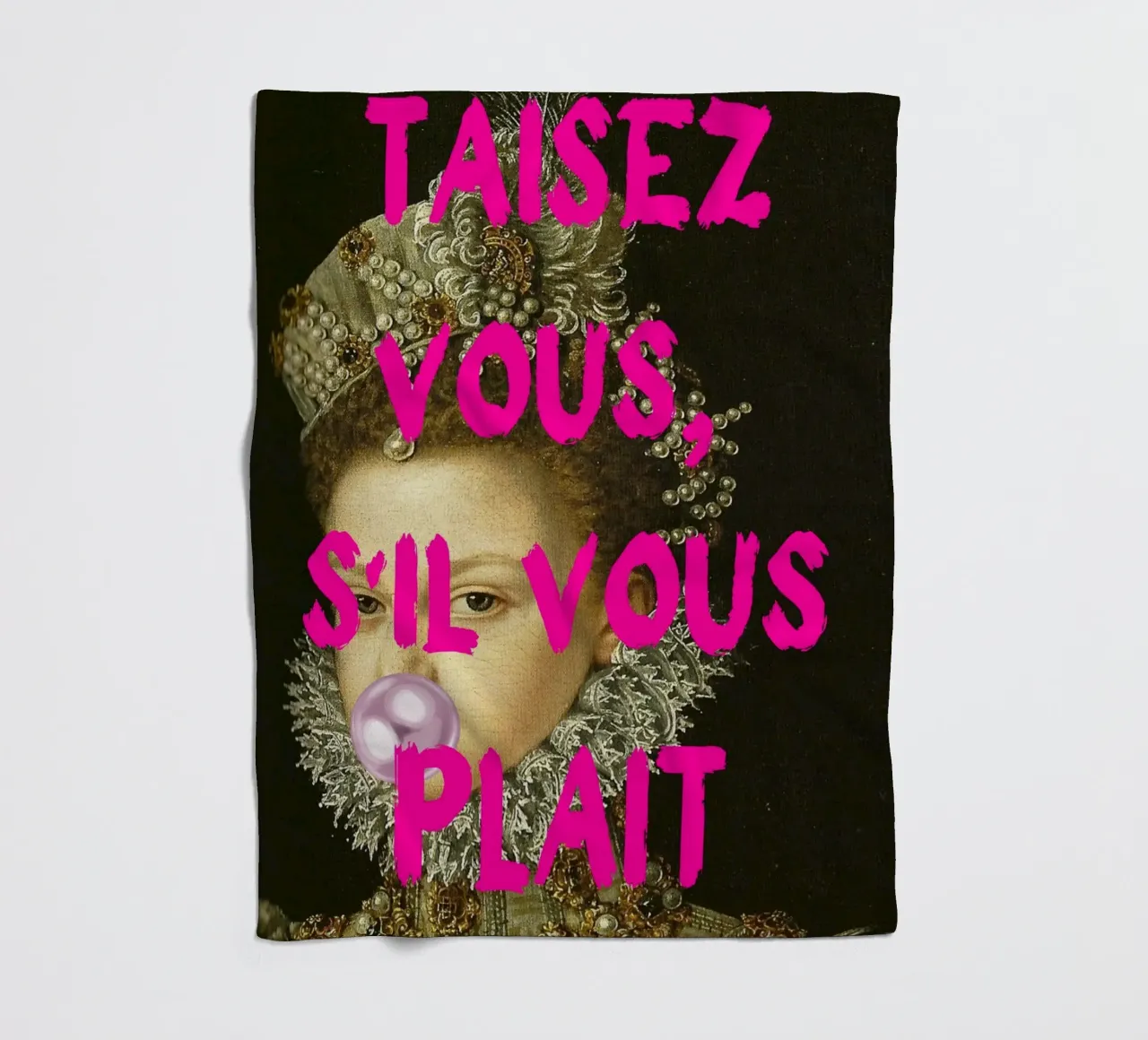"Taisez Vous!" - Pop Art, Remix classico, Umoristico, Francese Ch coperta in pile da NorwesClub
