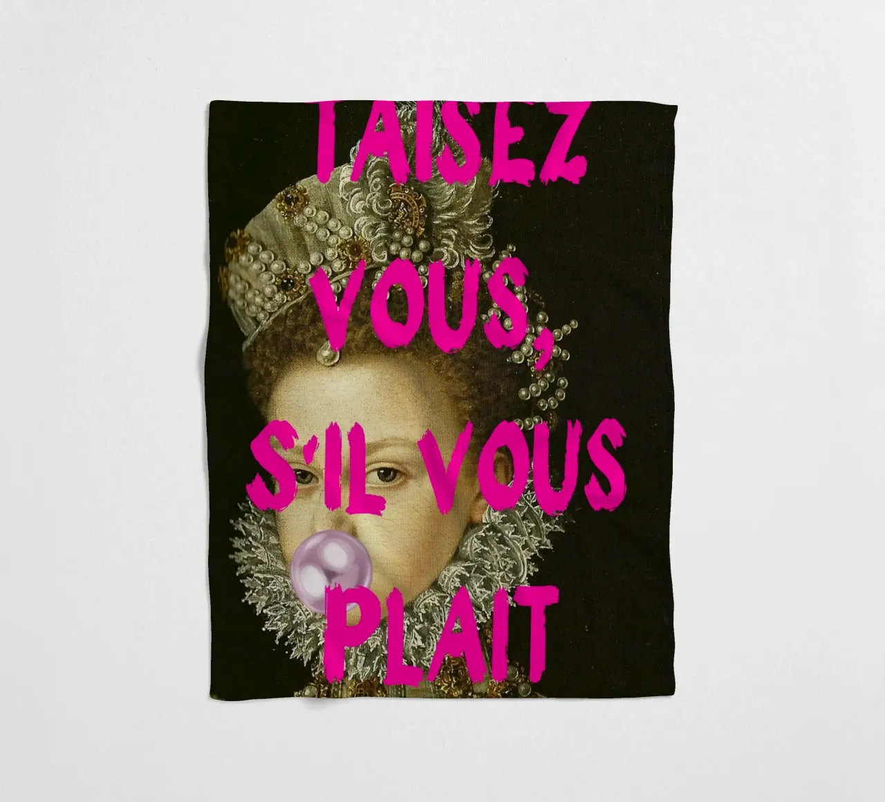 "Taisez Vous!" - Pop Art, Remix classico, Umoristico, Francese Ch coperta in pile da NorwesClub