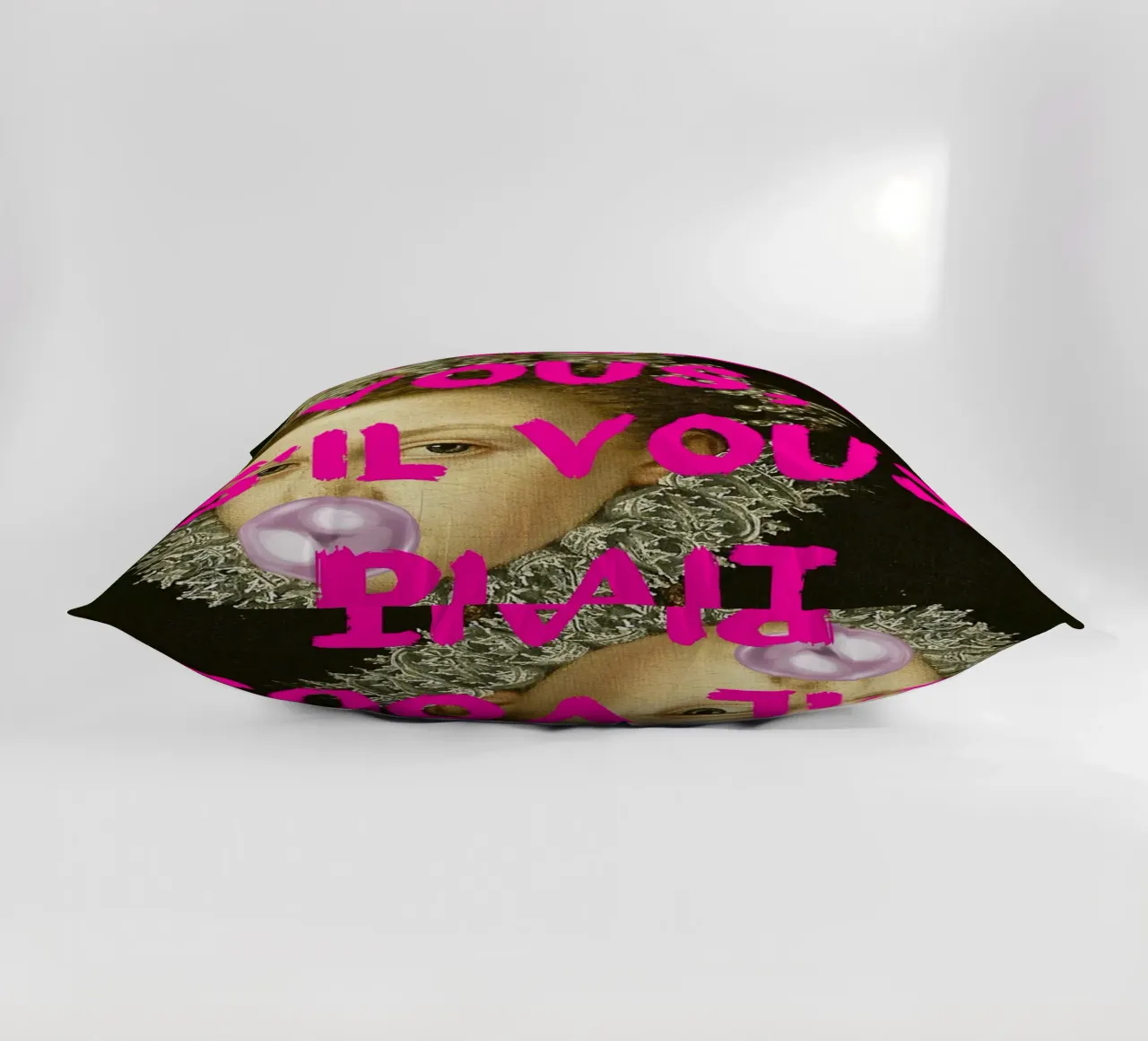 "Taisez Vous!" - Pop Art, Remix classico, Umoristico, Francese Ch cuscino da NorwesClub