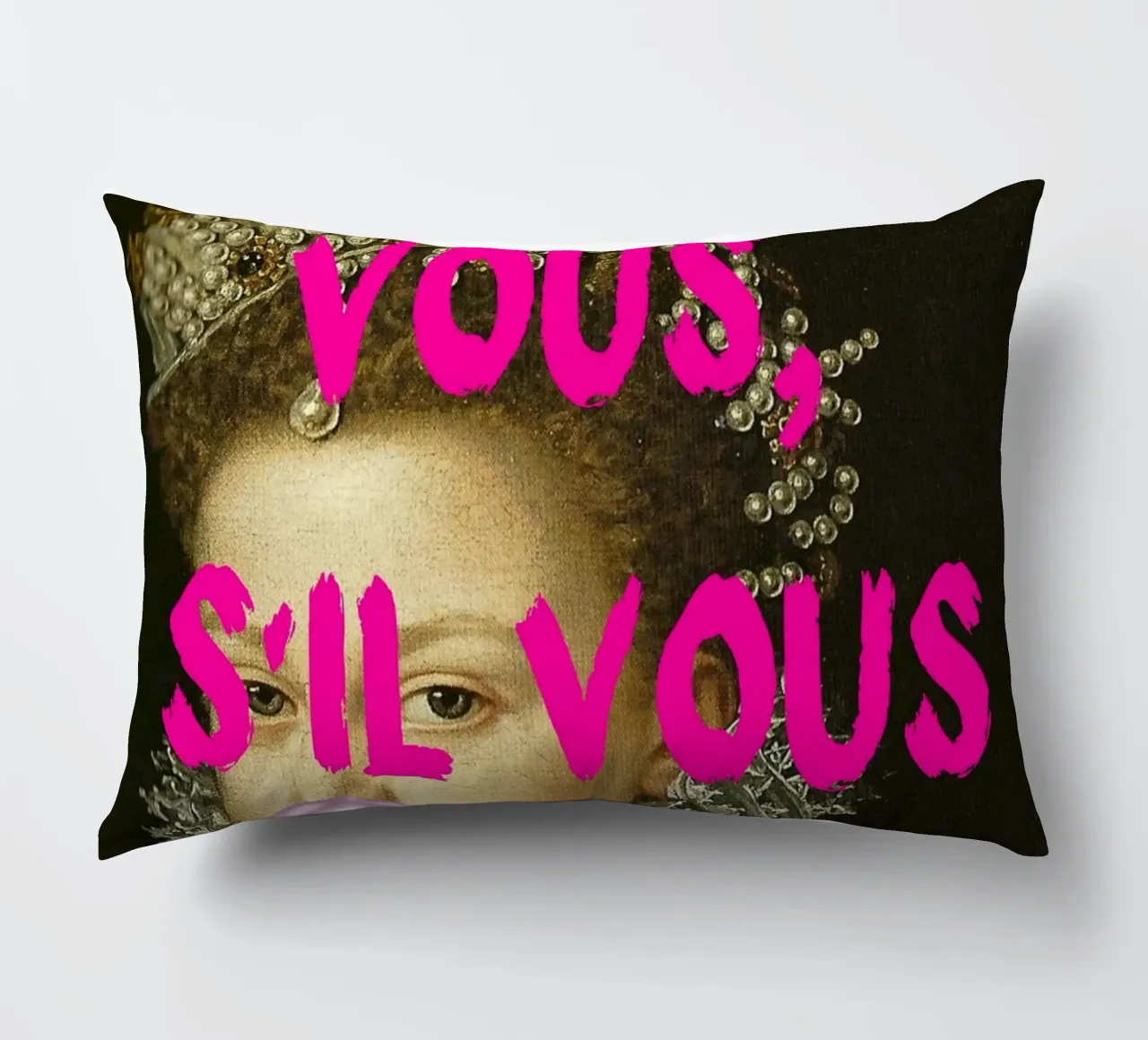 "Taisez Vous!" - Pop Art, Remix classico, Umoristico, Francese Ch cuscino da NorwesClub