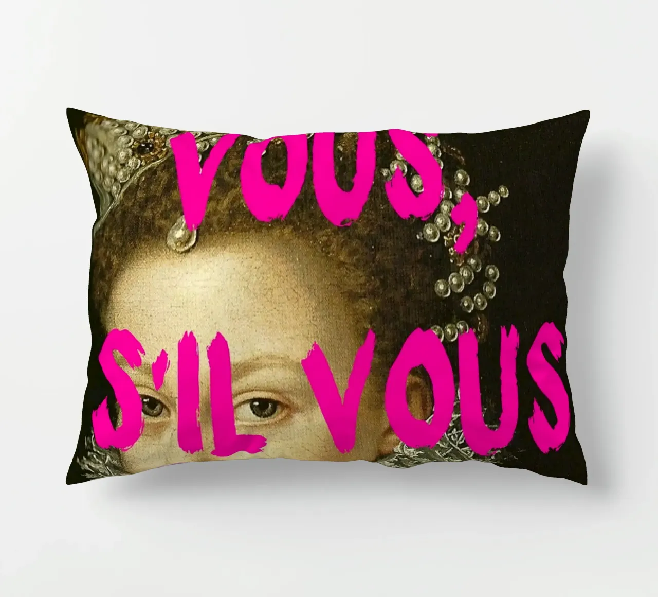 "Taisez Vous!" - Pop Art, Remix classico, Umoristico, Francese Ch cuscino da NorwesClub