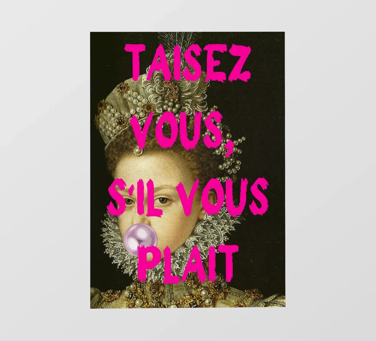 "Taisez Vous!" - Pop Art, Remix classico, Umoristico, Francese Ch telo in pvc da NorwesClub