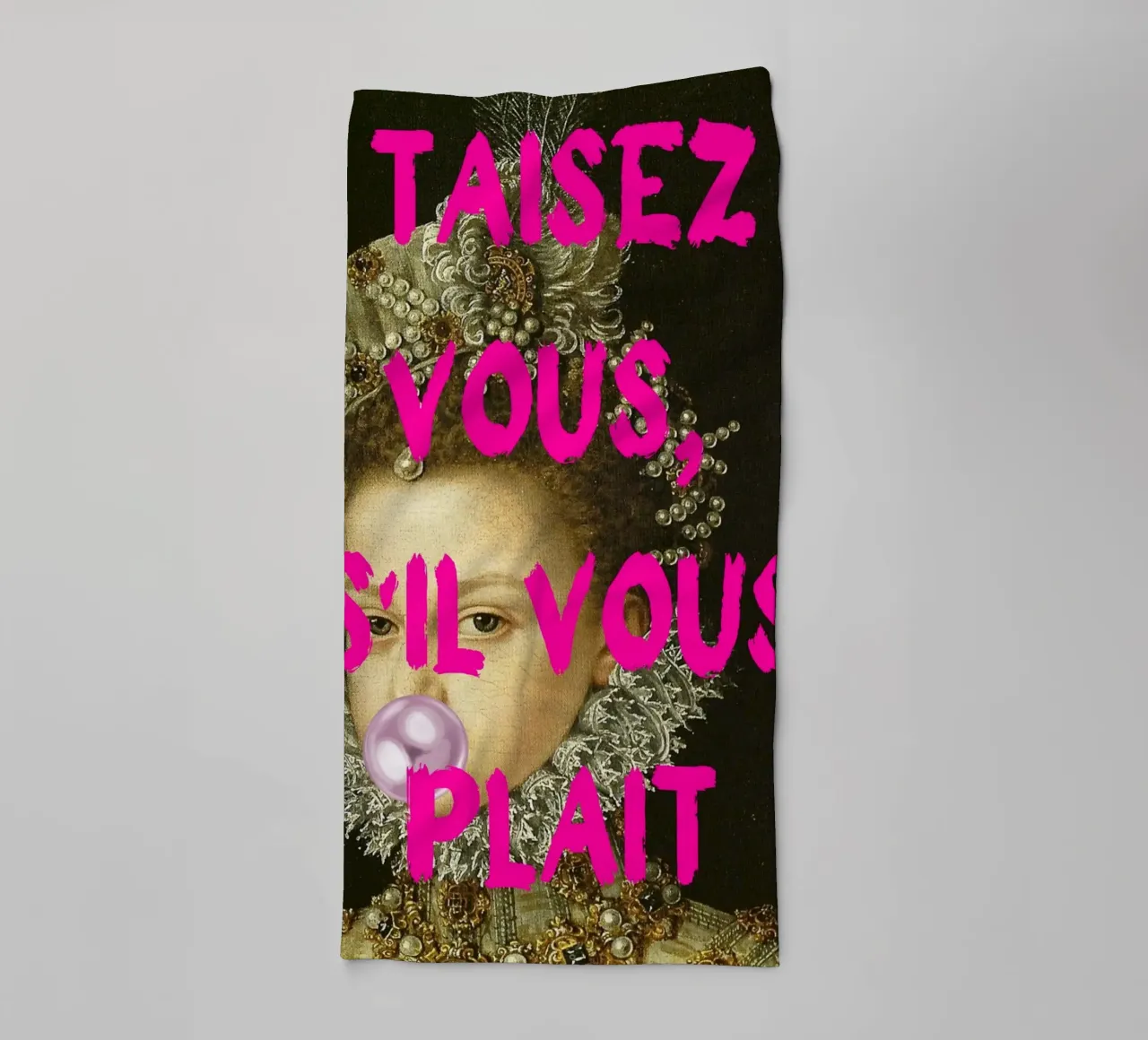"Taisez Vous!" - Pop Art, Remix classico, Umoristico, Francese Ch asciugamano da bagno da NorwesClub