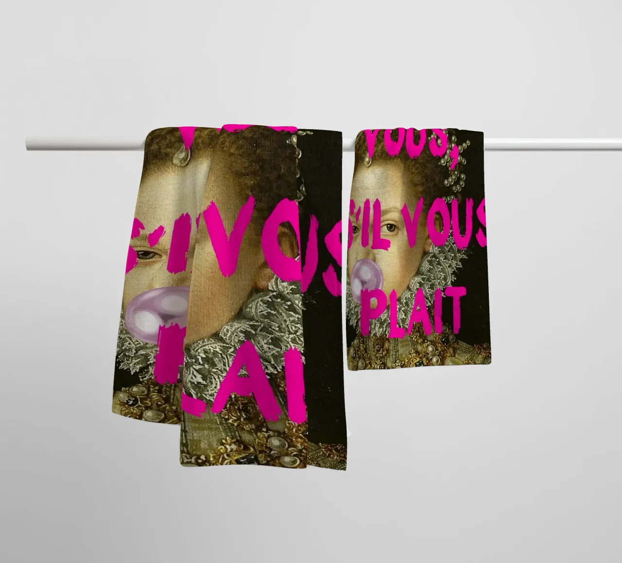 "Taisez Vous!" - Pop Art, Remix classico, Umoristico, Francese Ch asciugamano da bagno da NorwesClub