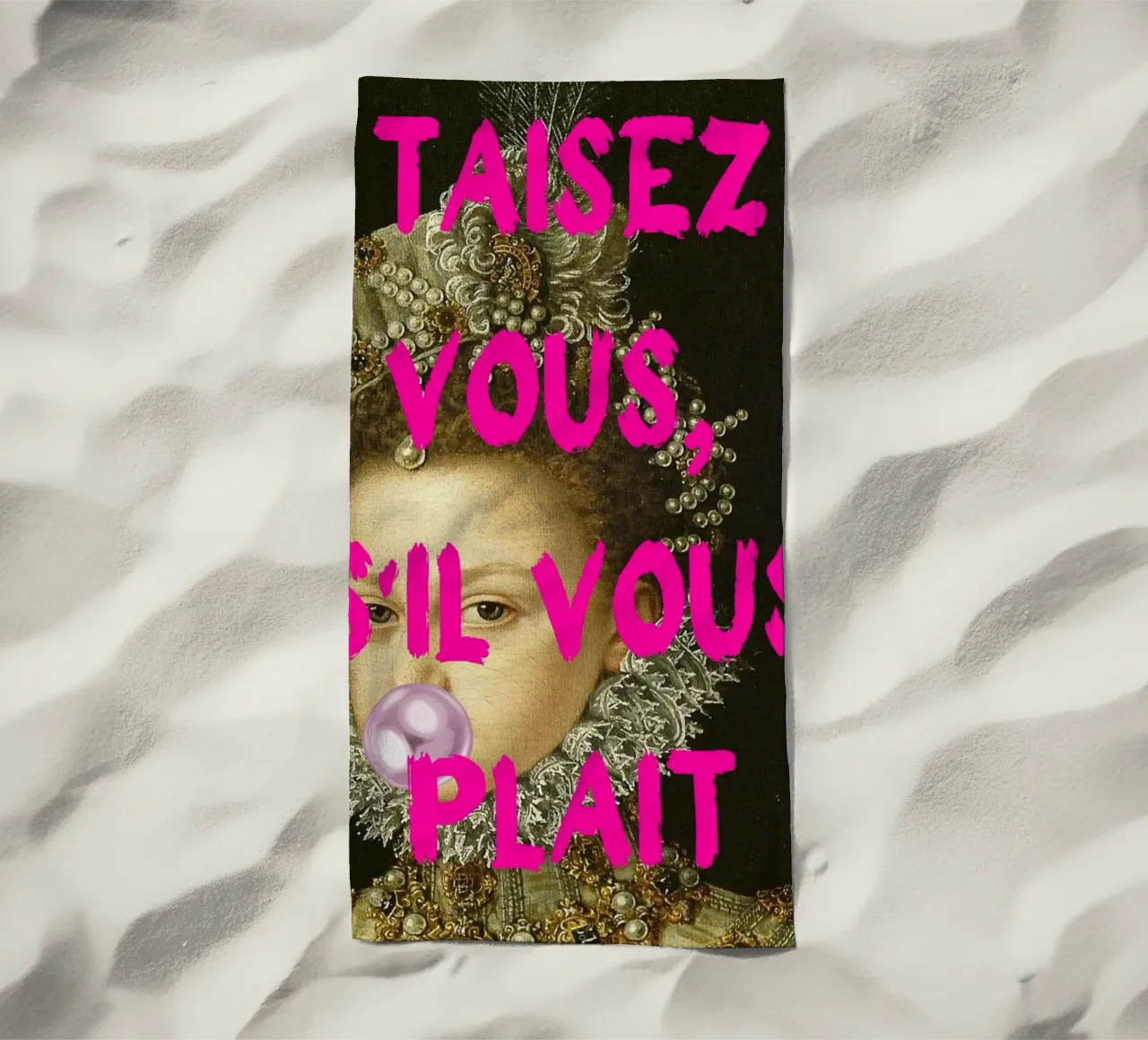 "Taisez Vous!" - Pop Art, Remix classico, Umoristico, Francese Ch telo mare da NorwesClub