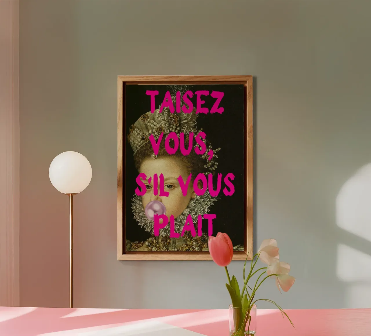 "Taisez Vous!" - Pop Art, Remix classico, Umoristico, Francese Ch alluminio dibond da NorwesClub