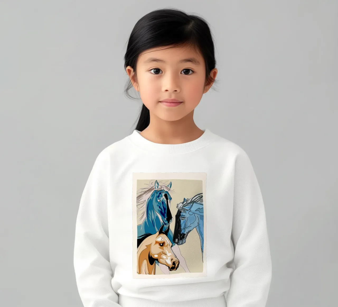 Horses kids sweatshirt by Nadjaa