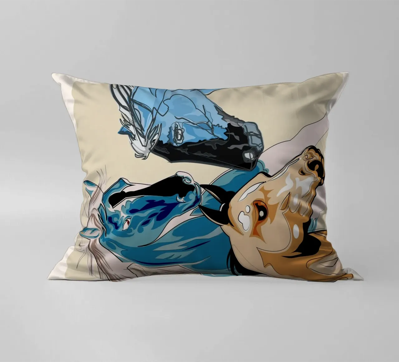 Horses decorative cushion by Nadjaa