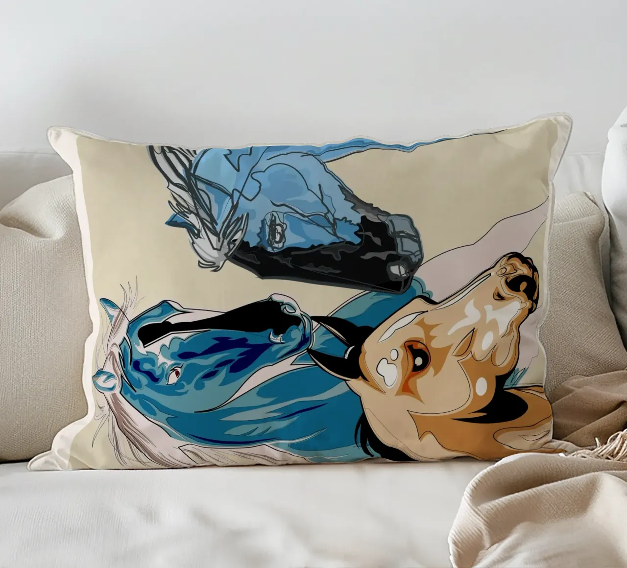 Horses decorative cushion by Nadjaa