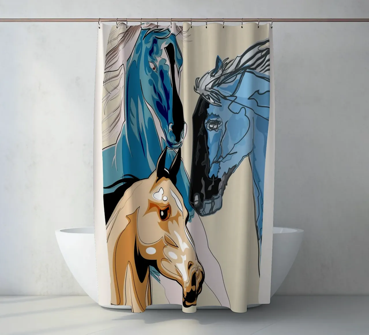 Horses shower curtain by Nadjaa