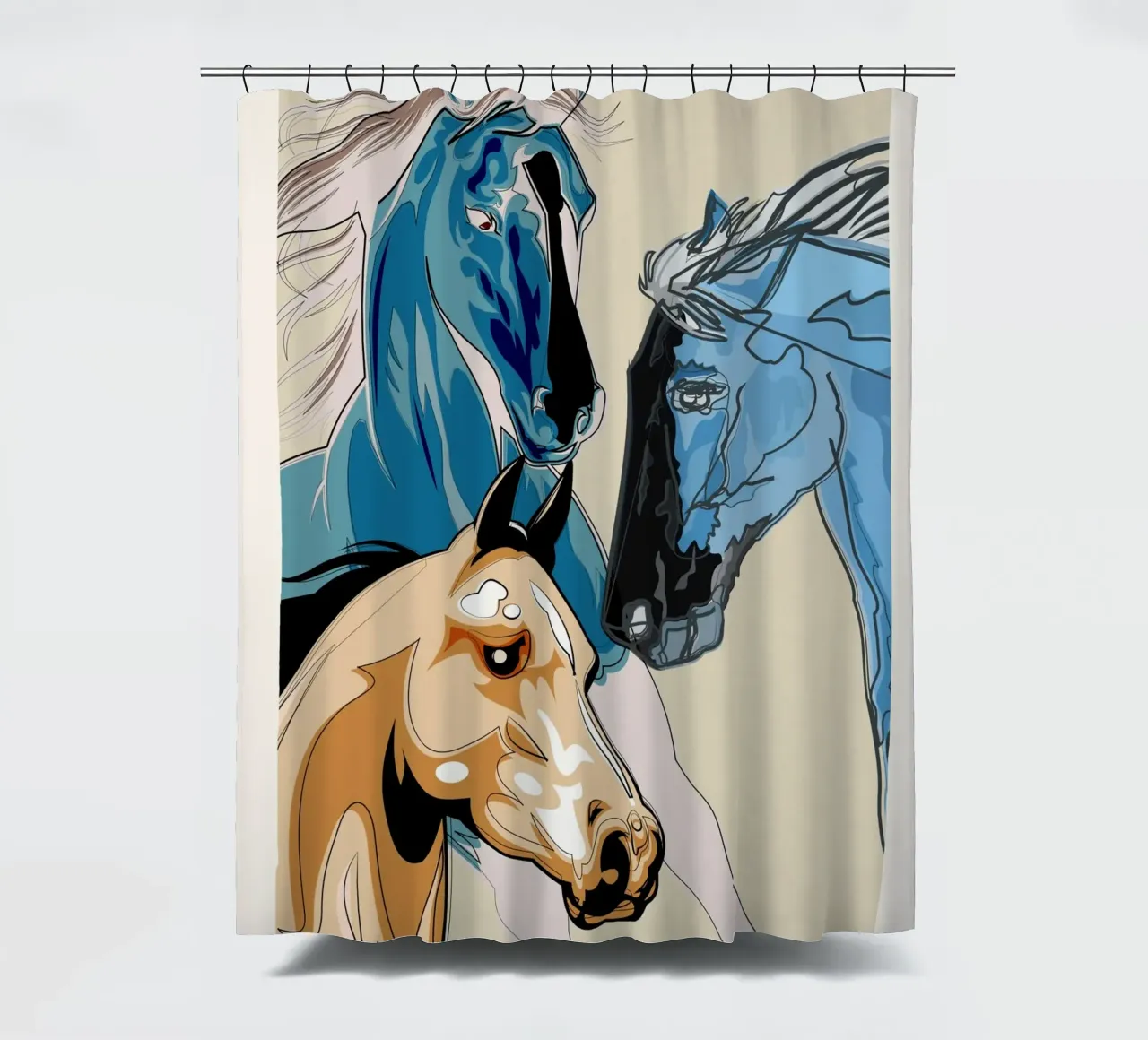 Horses shower curtain by Nadjaa