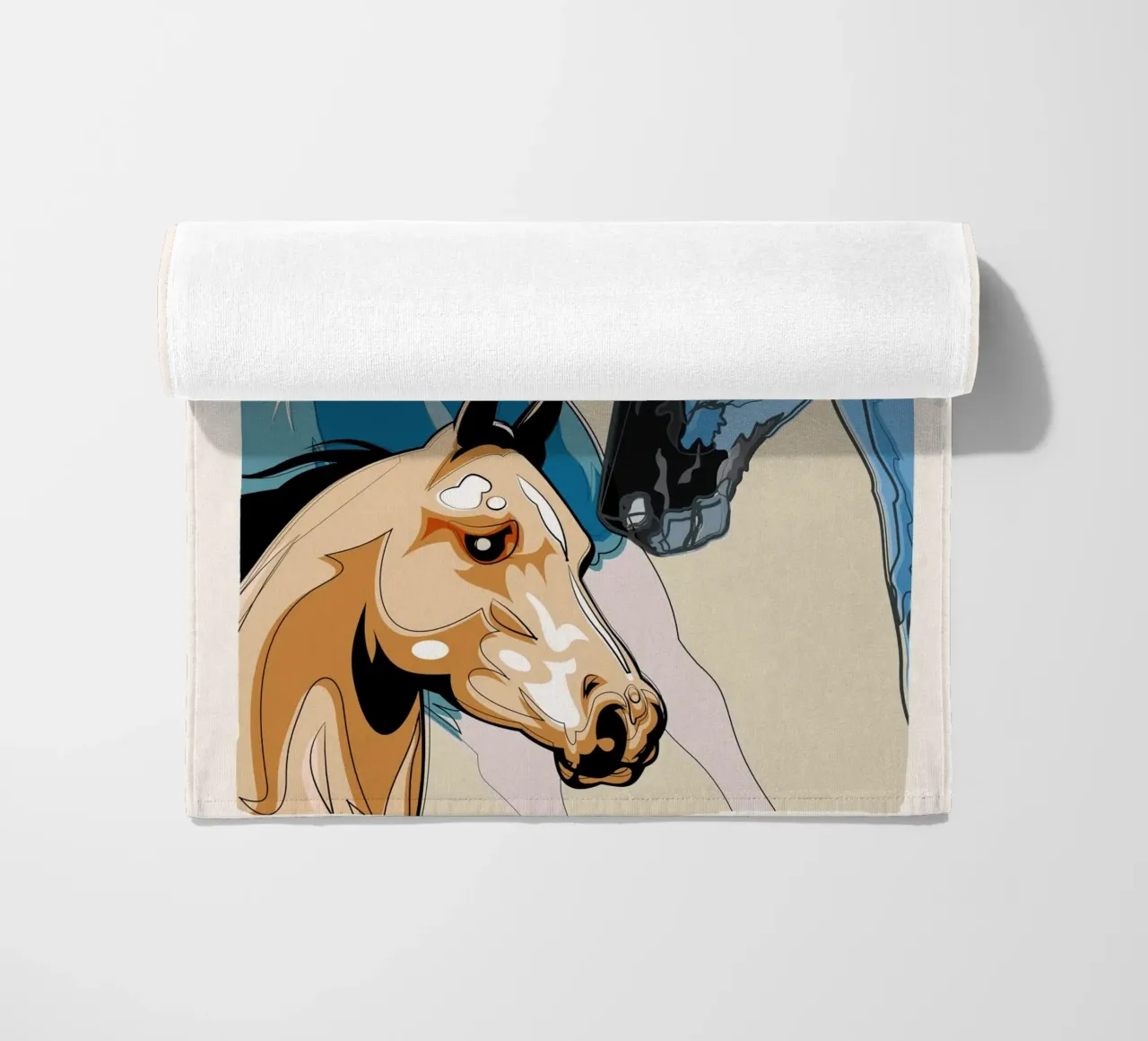 Horses beach towel by Nadjaa