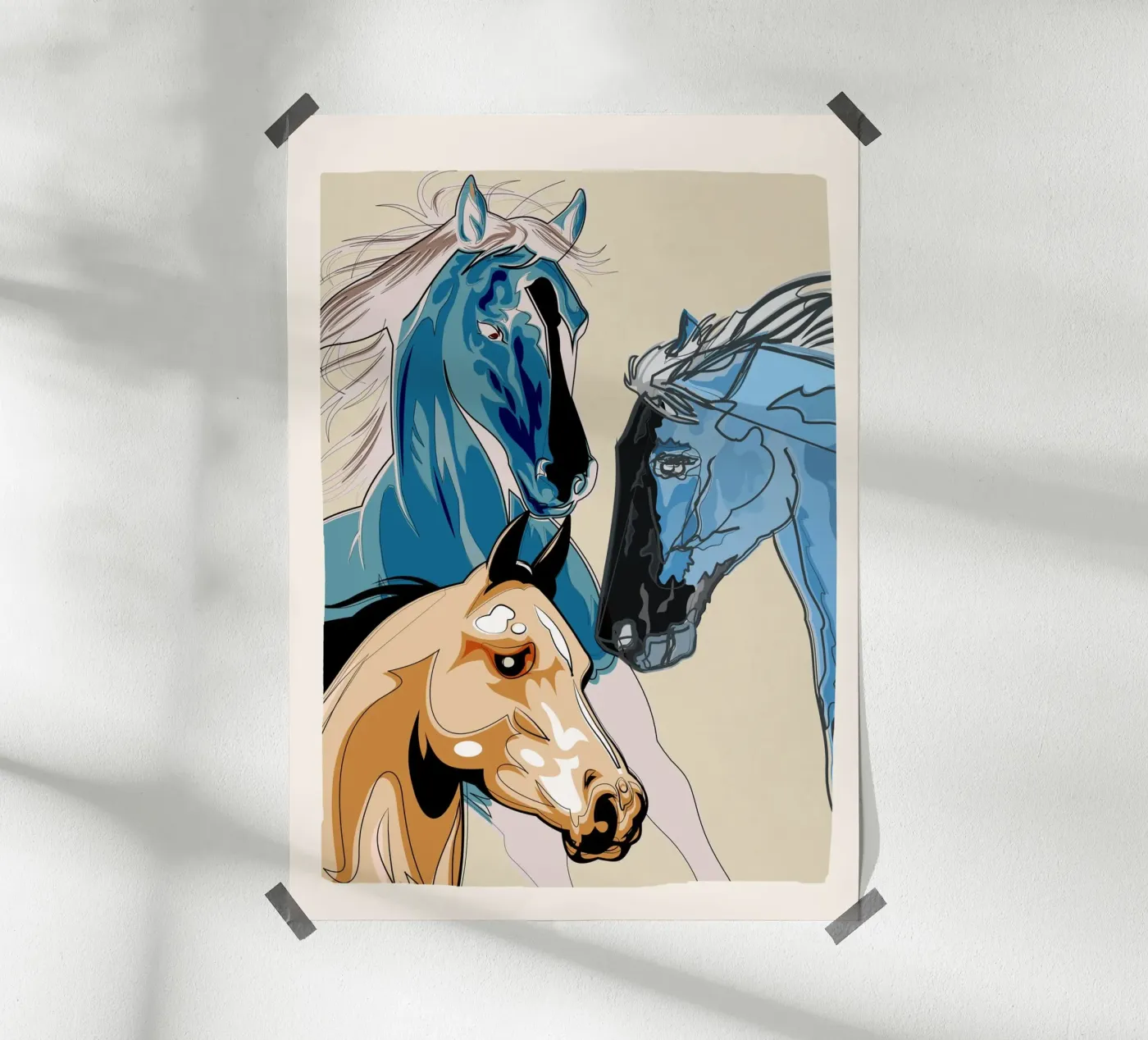 Horses poster by Nadjaa