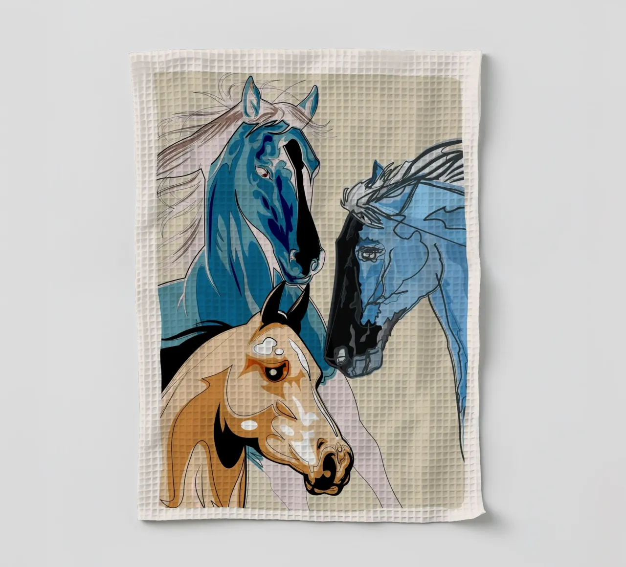 Horses tea towel by Nadjaa