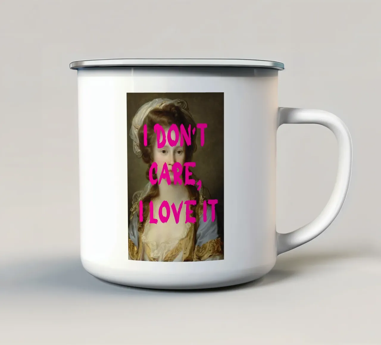 "I Don't Care, I Love It" - Pop Art, Classic Remix, Empowerm tazza in smalto da NorwesClub