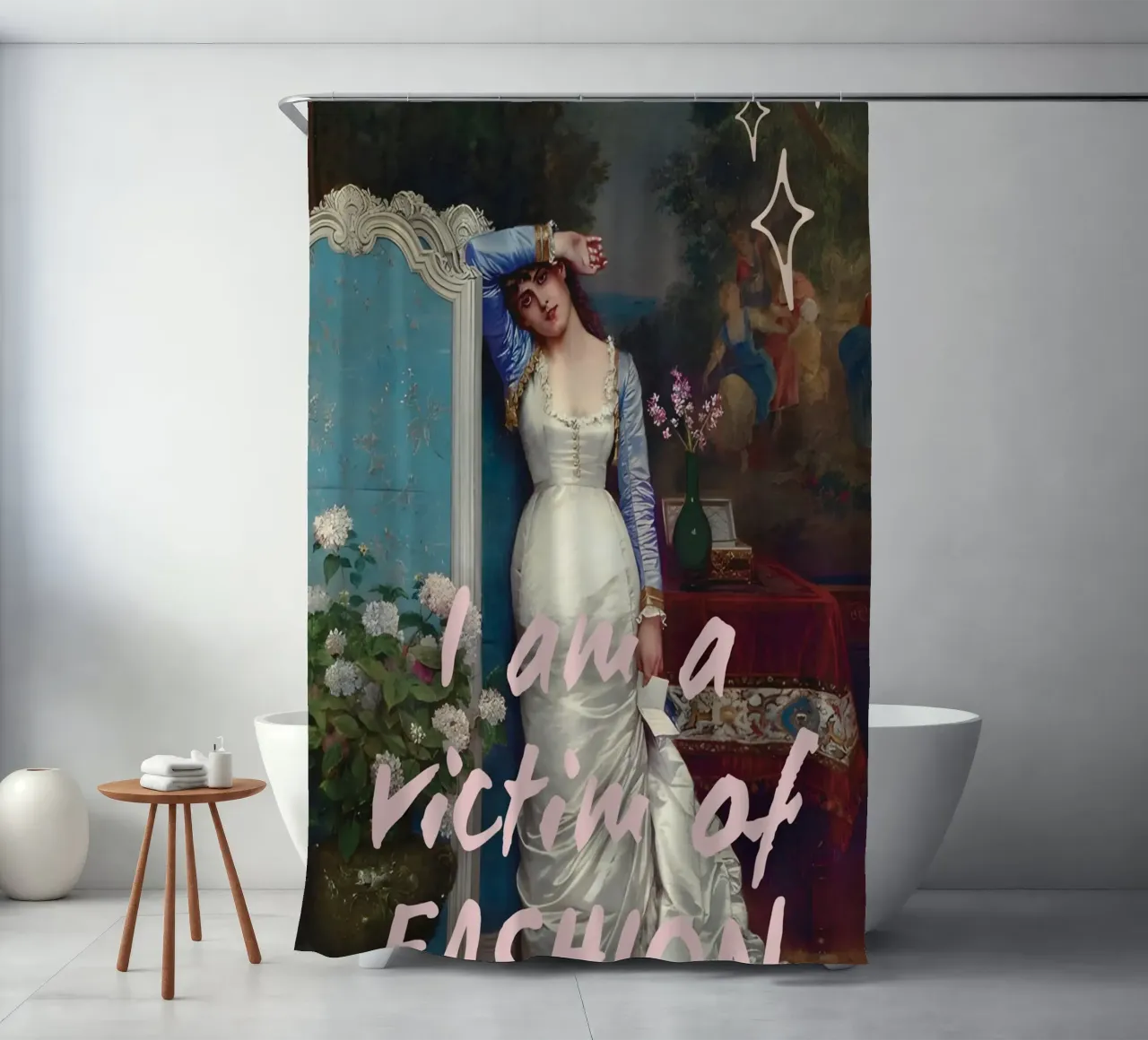 "Vittima della moda" - Remix classico, umoristico, di tendenza, di impatto tenda da doccia da NorwesClub