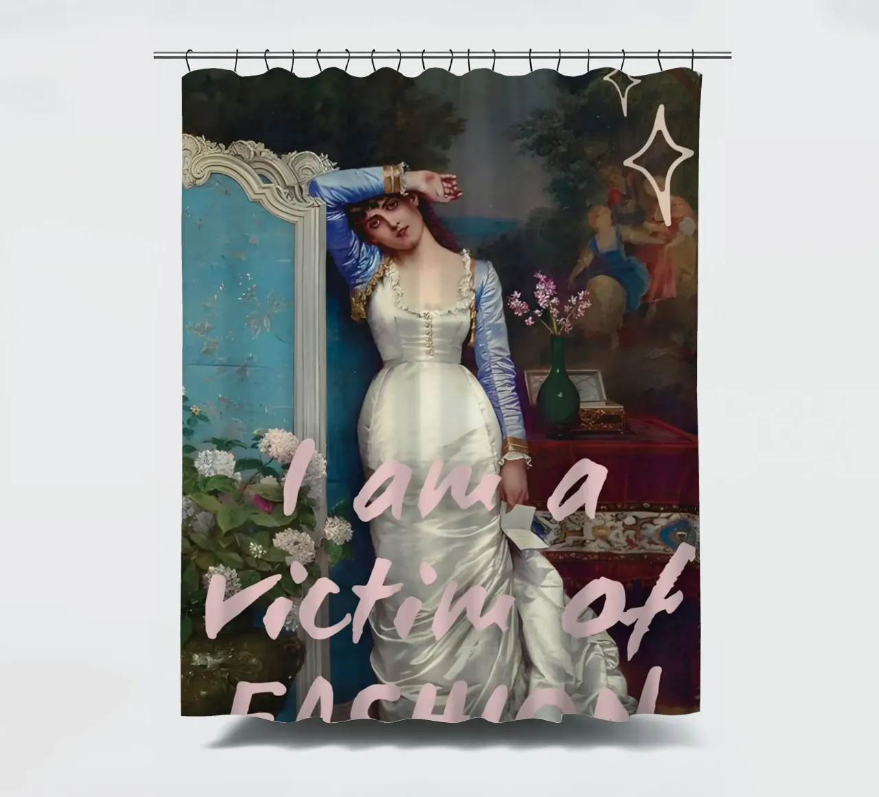 "Vittima della moda" - Remix classico, umoristico, di tendenza, di impatto tenda da doccia da NorwesClub