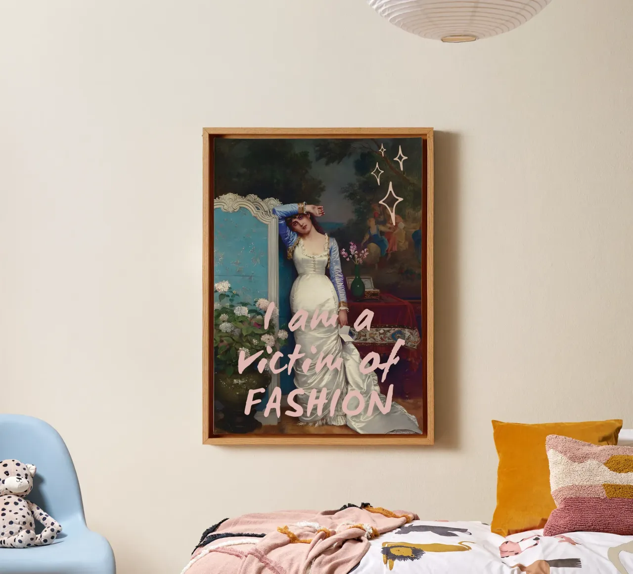 "Vittima della moda" - Remix classico, umoristico, di tendenza, di impatto tela con Cornice a cassetta da NorwesClub