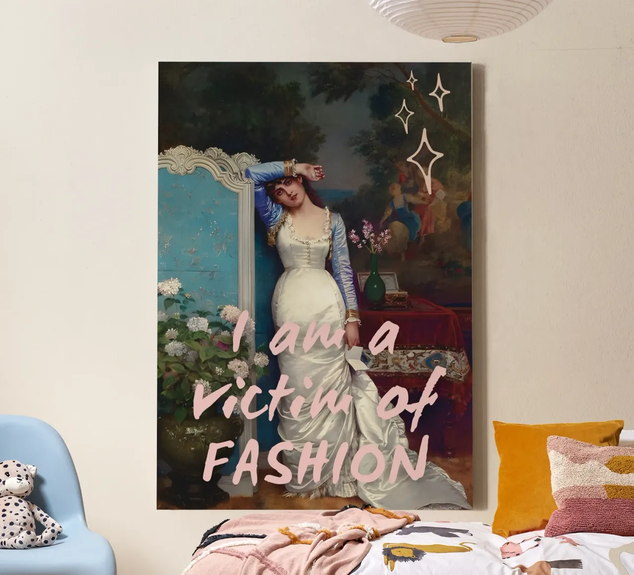 "Vittima della moda" - Remix classico, umoristico, di tendenza, di impatto tela con Cornice a cassetta da NorwesClub