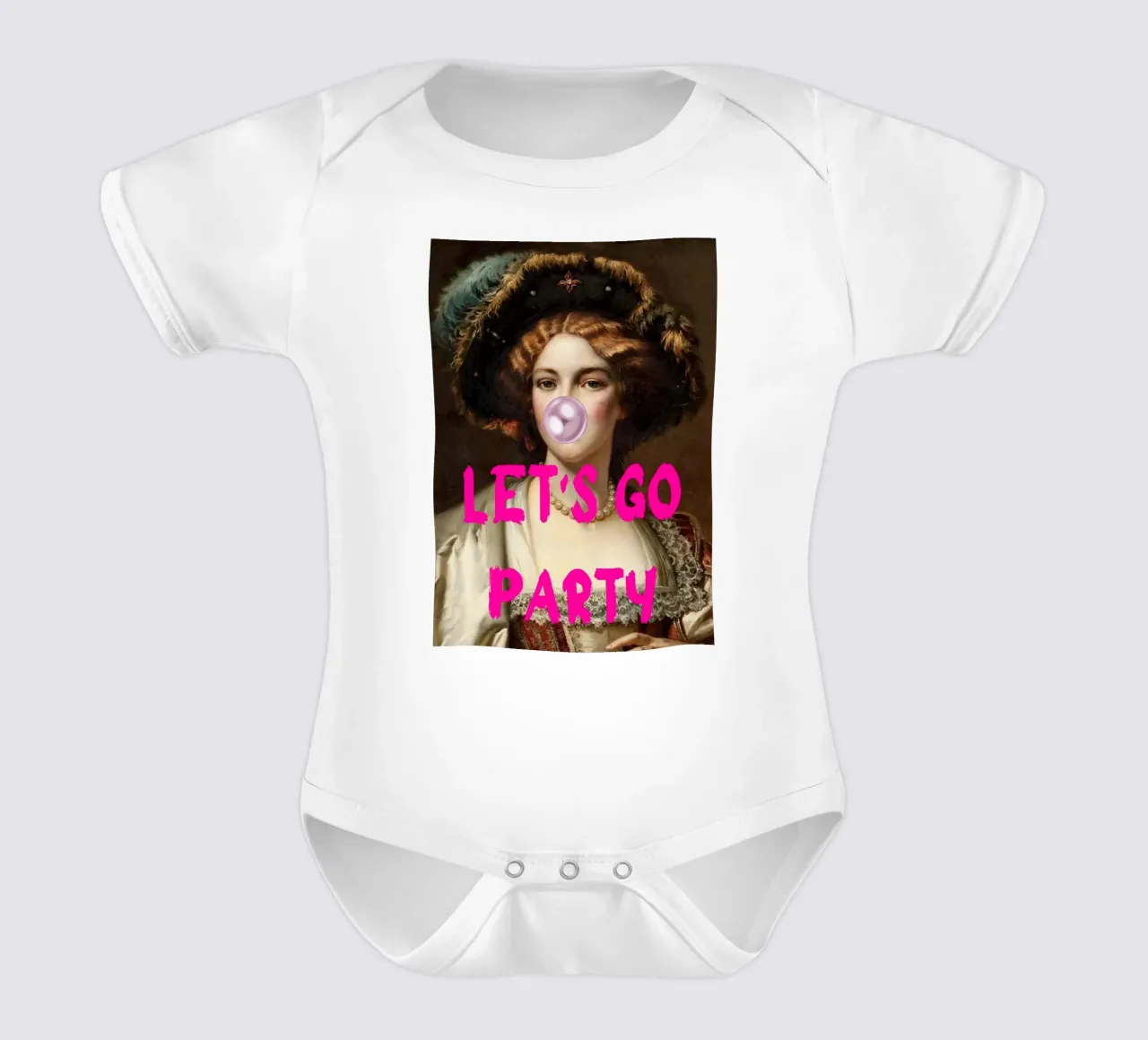 "Let's Go Party" - Pop Art, Classic Remix, Festive, Bubblegu body neonato maniche corte da NorwesClub