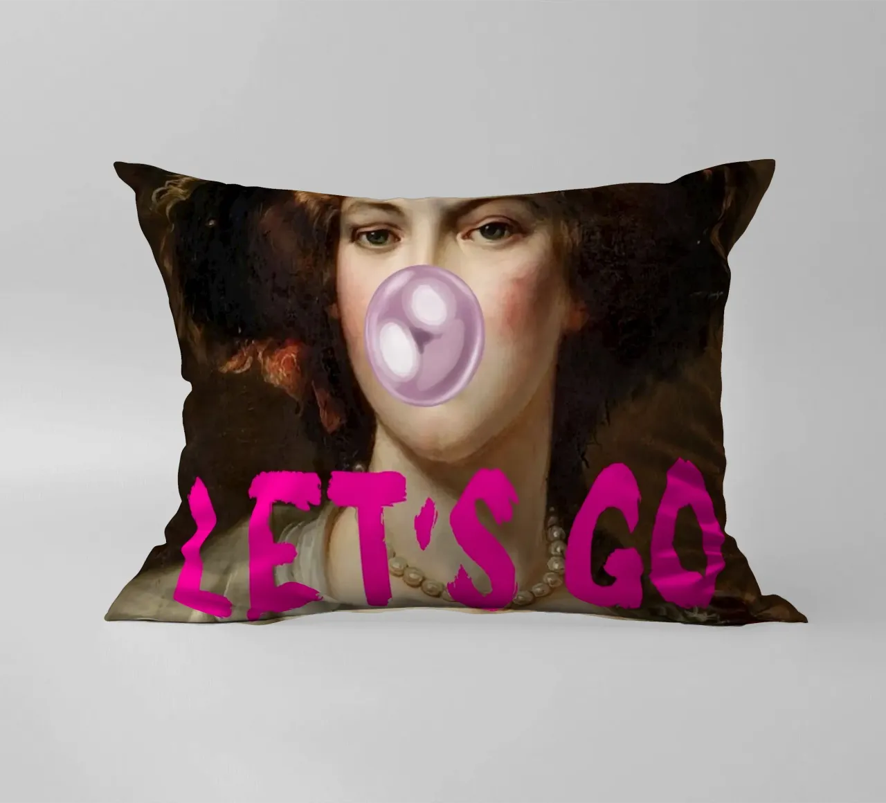 "Let's Go Party" - Pop Art, Classic Remix, Festive, Bubblegu cuscino da NorwesClub
