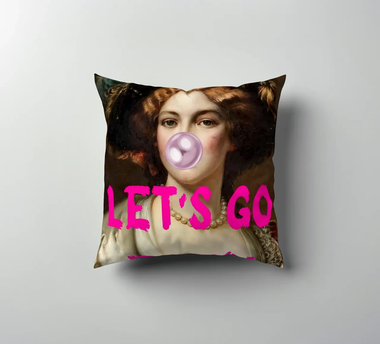 "Let's Go Party" - Pop Art, Classic Remix, Festive, Bubblegu cuscino da NorwesClub