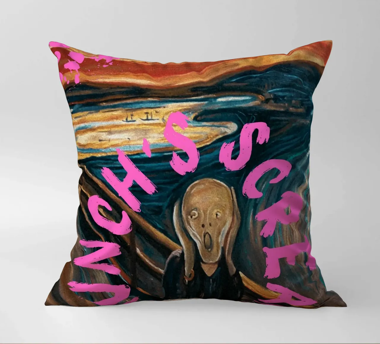 "L'urlo di Munch" - Pop Art, Espressionismo Remix, Umorismo, B cuscino da NorwesClub