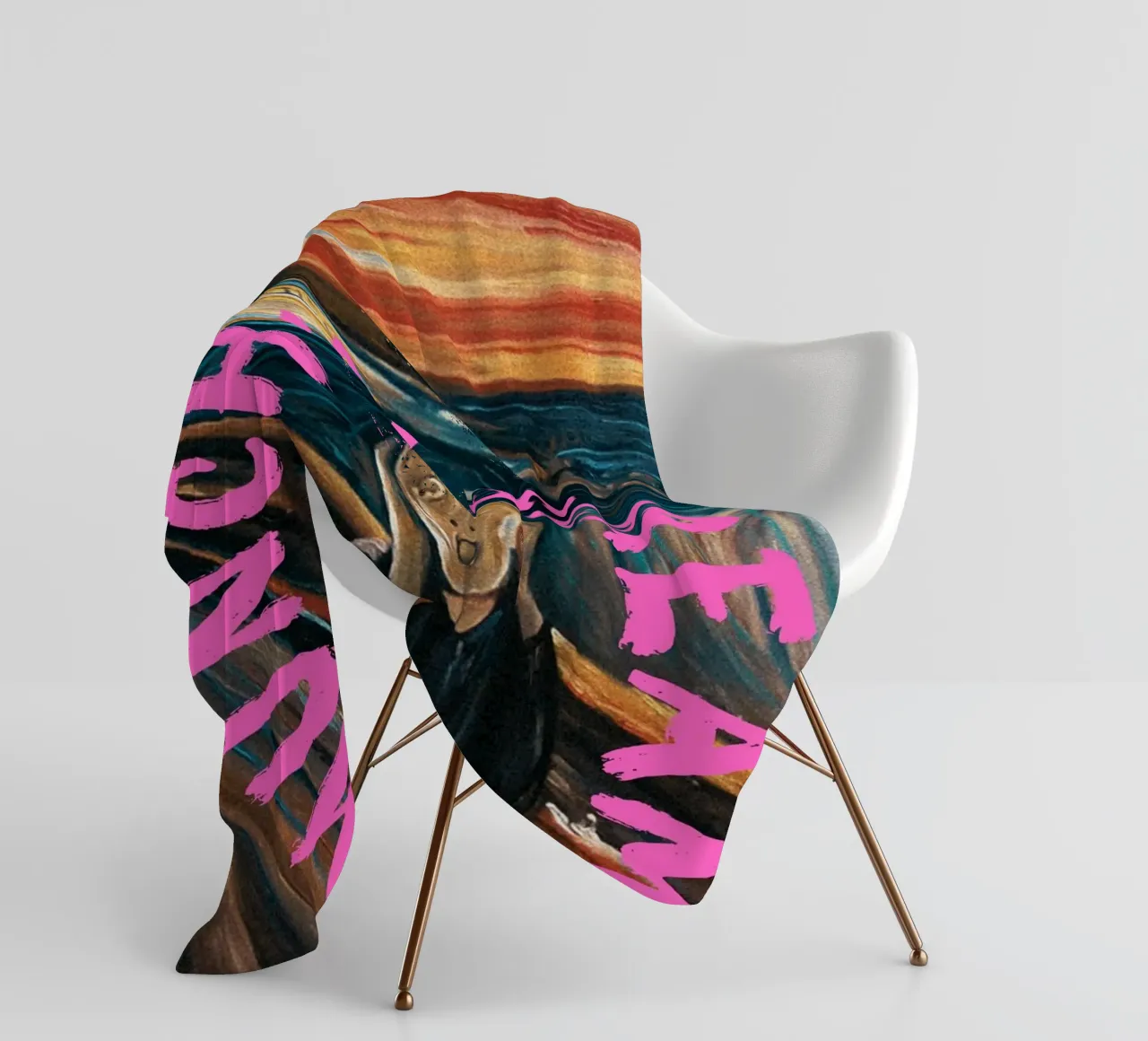 "L'urlo di Munch" - Pop Art, Espressionismo Remix, Umorismo, B coperta in pile da NorwesClub