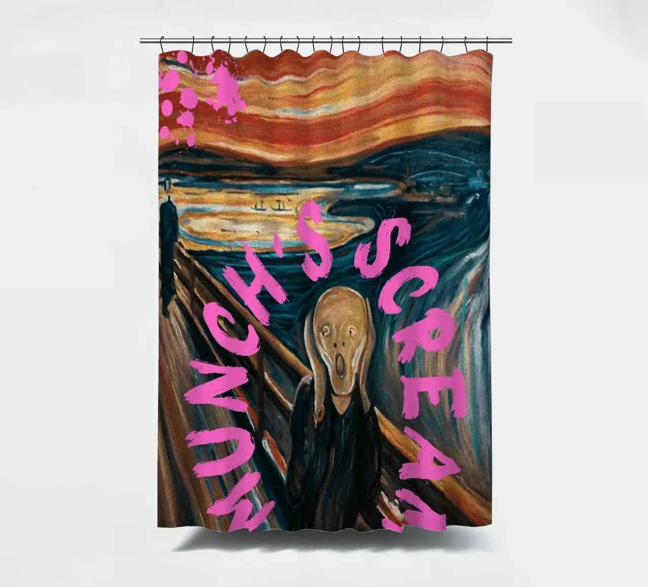 "L'urlo di Munch" - Pop Art, Espressionismo Remix, Umorismo, B tenda da doccia da NorwesClub