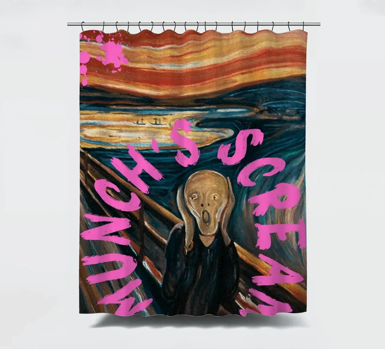 "L'urlo di Munch" - Pop Art, Espressionismo Remix, Umorismo, B tenda da doccia da NorwesClub