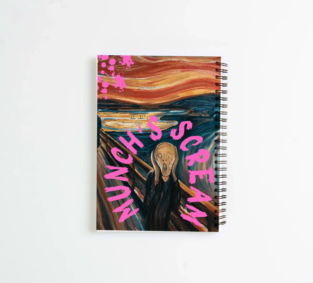 "Munch's Scream" - Pop Art, Expressionism Remix, Humorous, B spiral notebook by NorwesClub
