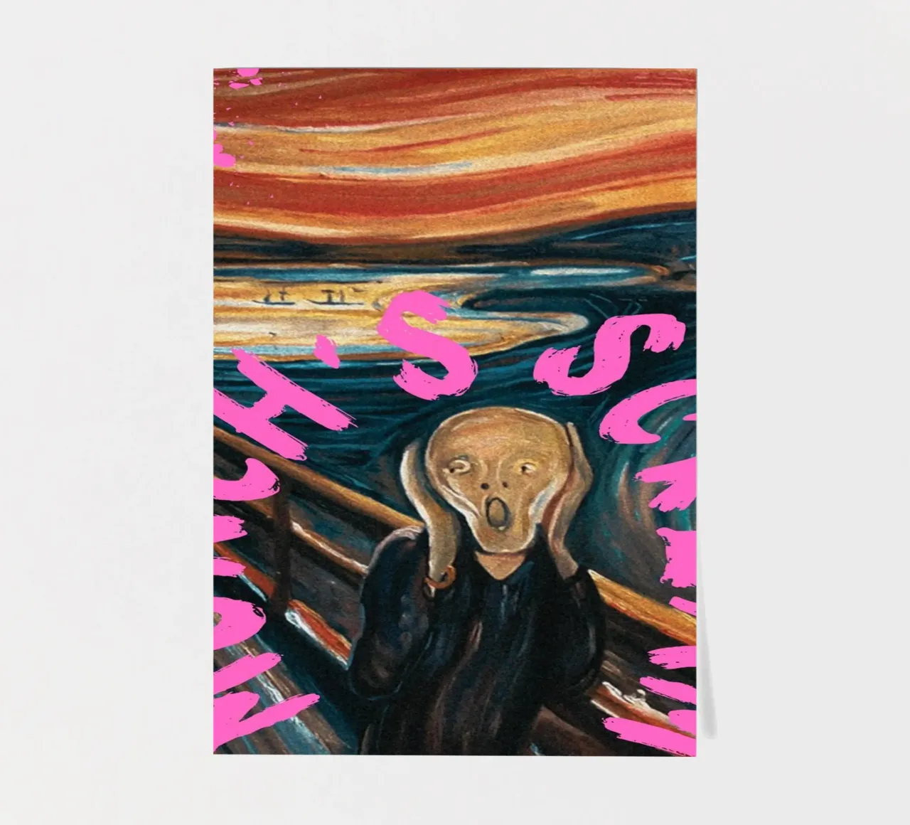 "Munch's Scream" - Pop Art, Expressionism Remix, Humorous, B sticker sheet by NorwesClub