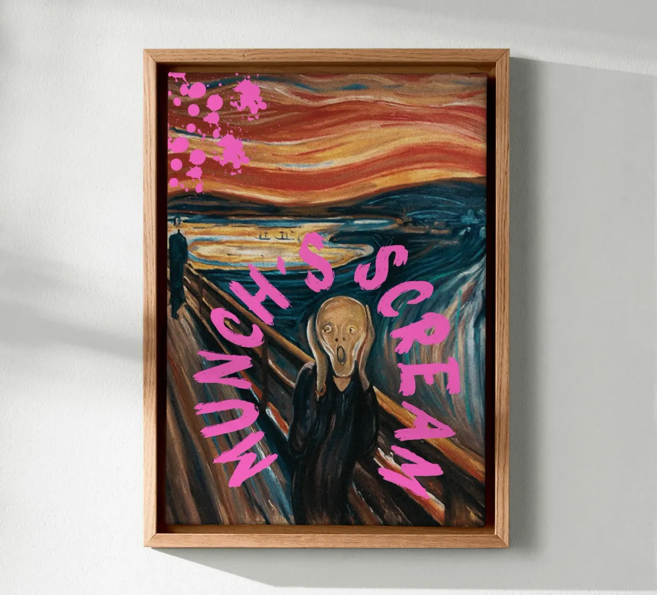 "Munch's Scream" - Pop Art, Expressionism Remix, Humorous, B canvas by NorwesClub